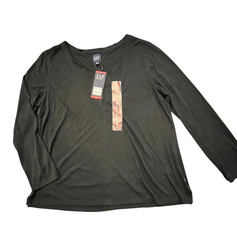 Womens’s GAP True Black Long Sleeve T-Shirt Size XL NEW $54 Lightweight Casual
